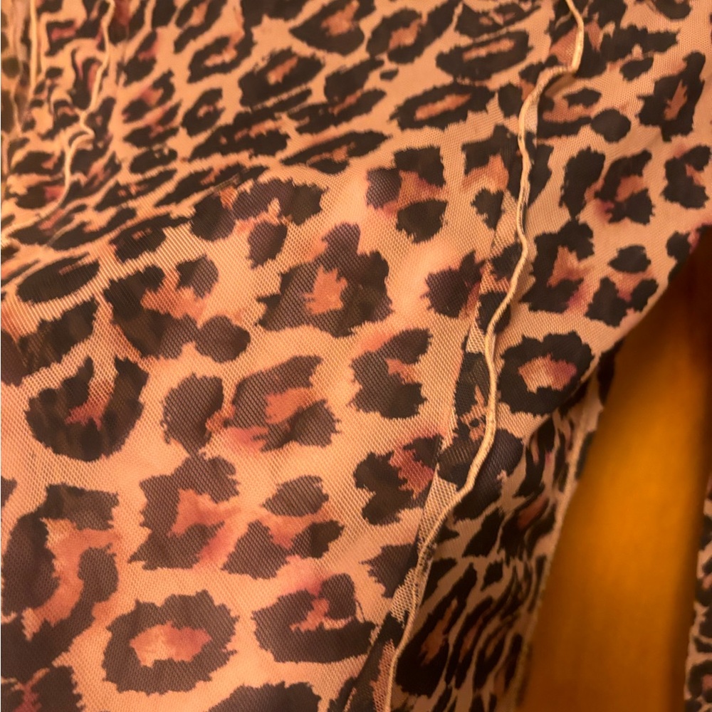 Free People Charlie Mesh Animal Print Sheer Top - Picture 12 of 16
